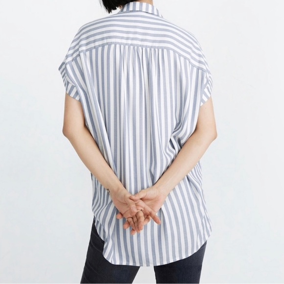 Madewell Blue Stripe Central Shirt Small - Picture 2 of 6